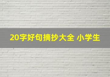 20字好句摘抄大全 小学生